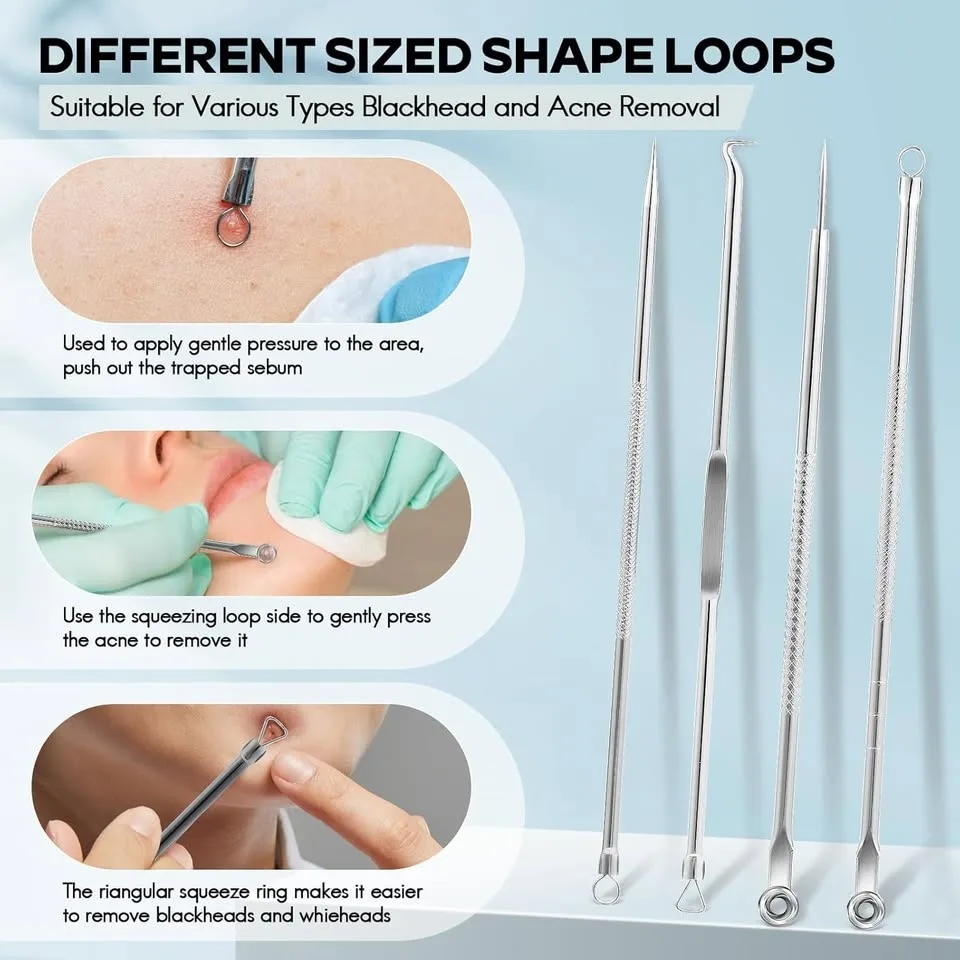 $10 NEW USB Blackhead Remover + Steel Pimple Popper Kit image indicator(9)