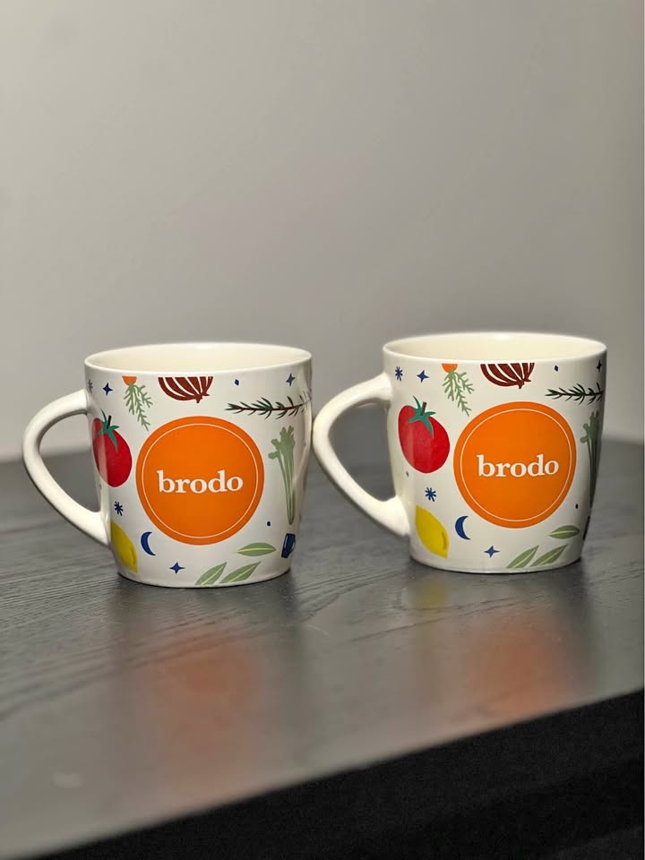 Brodo Soup Mugs Set of 2 – Veggie Kitchen Print