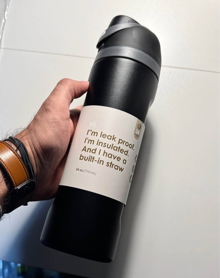 *NEW* Black Insulated Water Bottle with Straw - photo 3