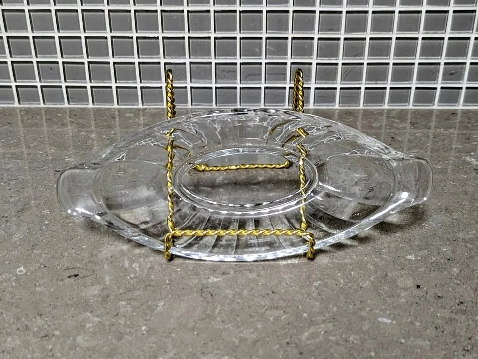 Vintage Clear Glass Banana Split / Relish Dish