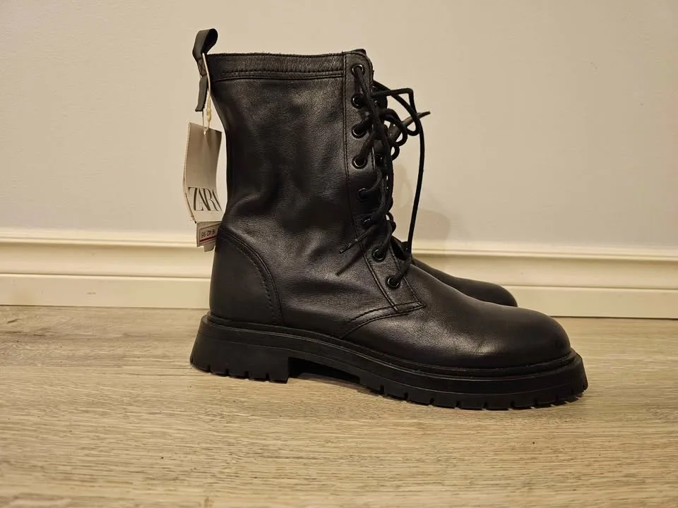 Brand new Zara combat boots - genuine leather image indicator(2)