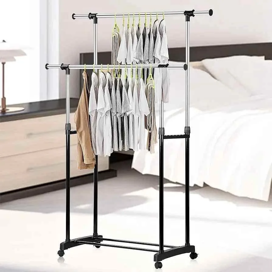Expandable Double Rod Clothes Rack