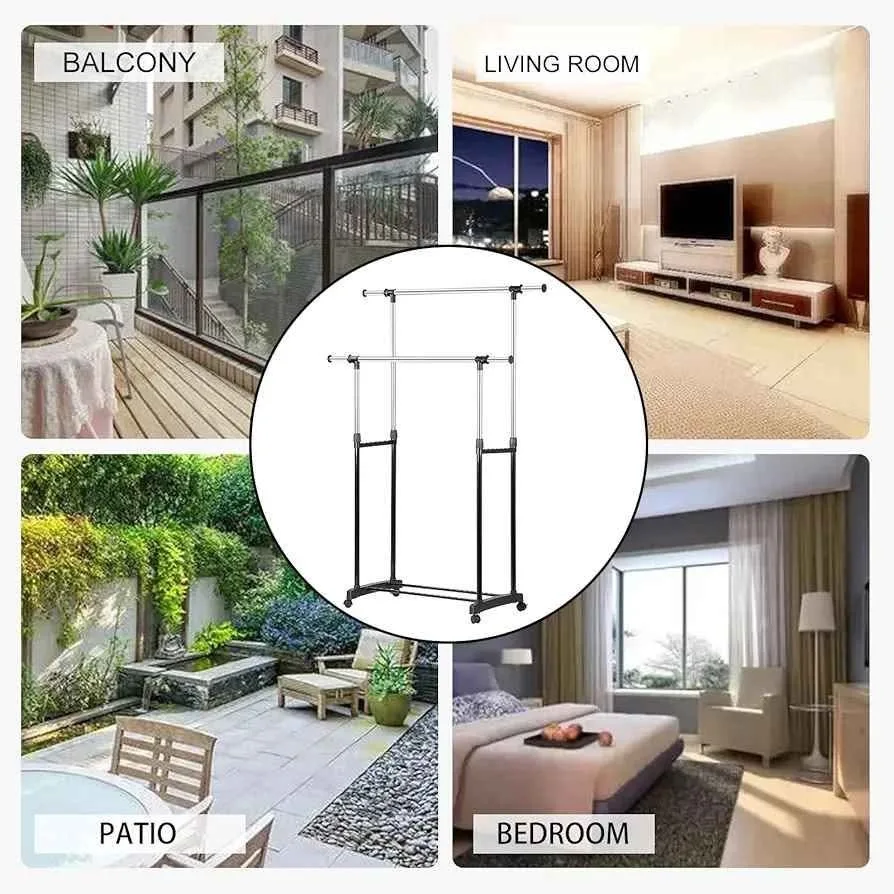 Expandable Double Rod Clothes Rack image indicator(8)