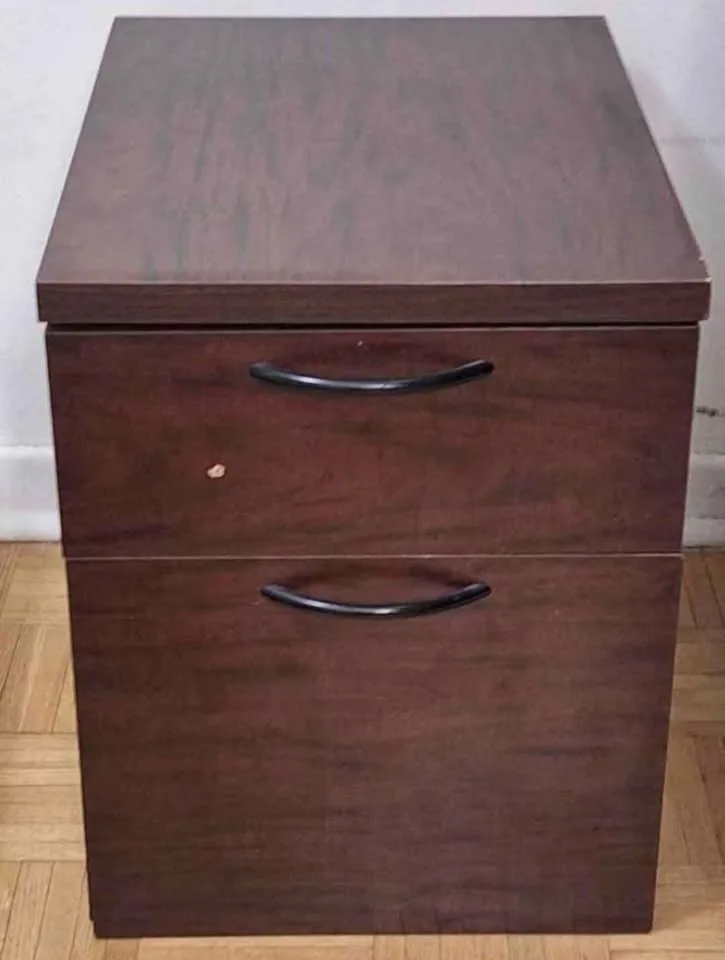 Two Dark Brown Stackable Filing Cabinets image indicator(2)