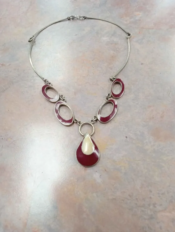 Vintage Necklace Silver Tone Costume Jewelry image indicator(2)