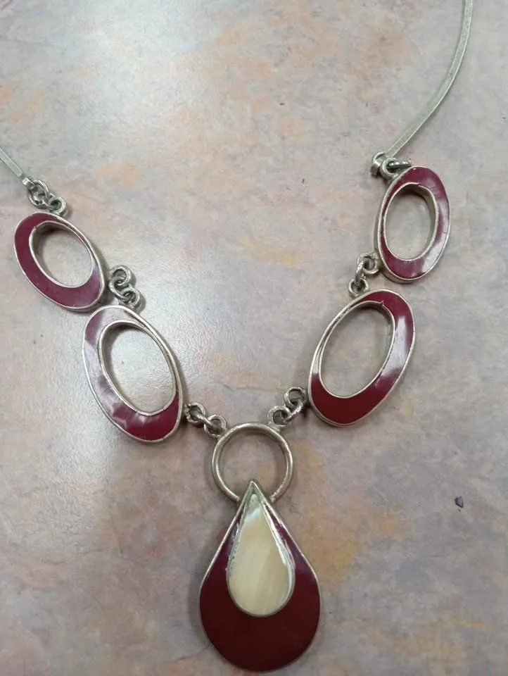 Vintage Necklace Silver Tone Costume Jewelry image indicator(5)