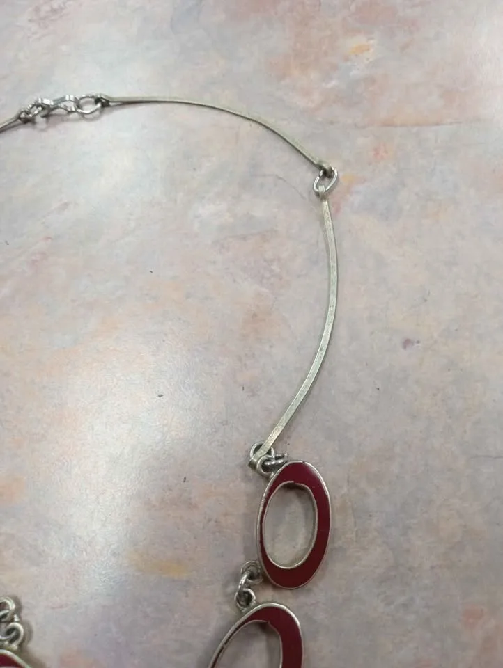 Vintage Necklace Silver Tone Costume Jewelry image indicator(7)