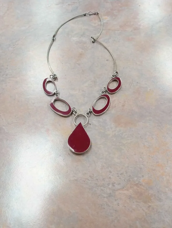 Vintage Necklace Silver Tone Costume Jewelry image indicator(8)