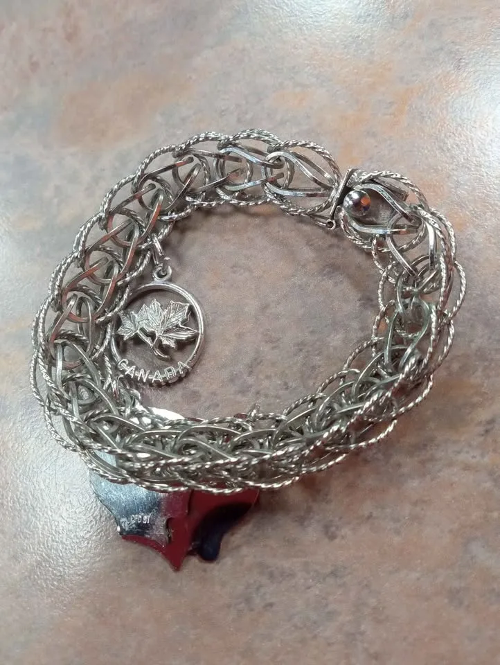 Vintage CFC Sterling Silver Charm Bracelet For Small Size Hands image indicator(3)