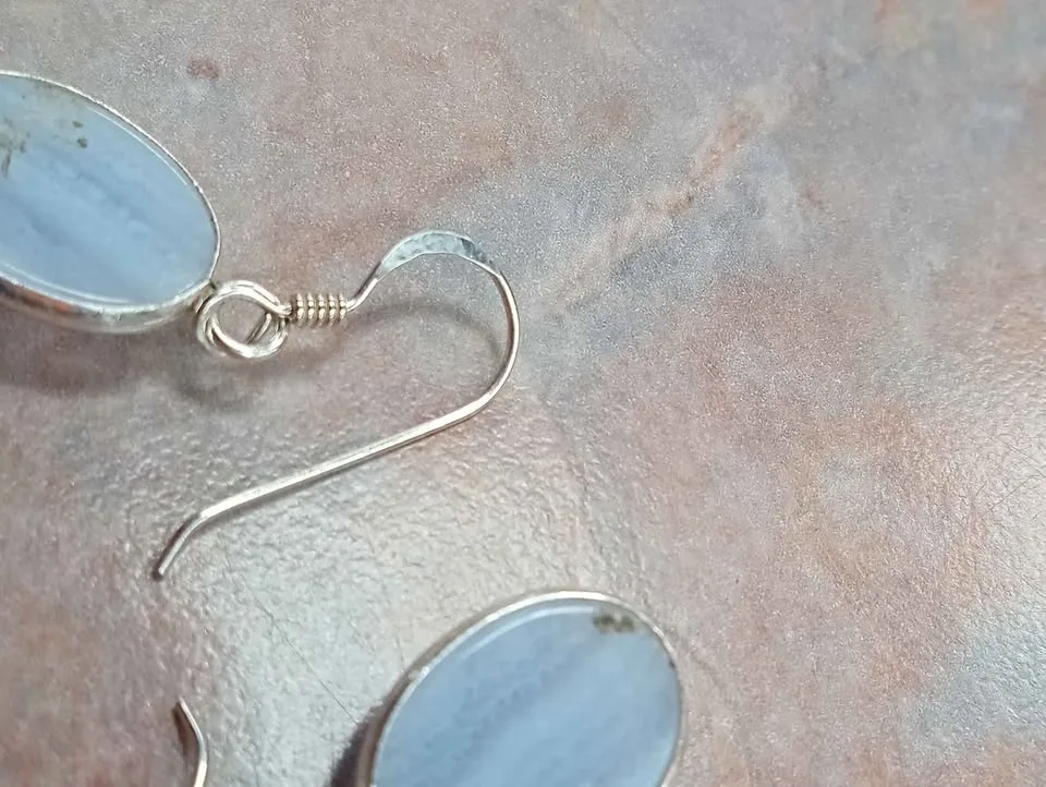 Agate Earrings Pierced Sterling Silver Elements 925 Marked image indicator(5)