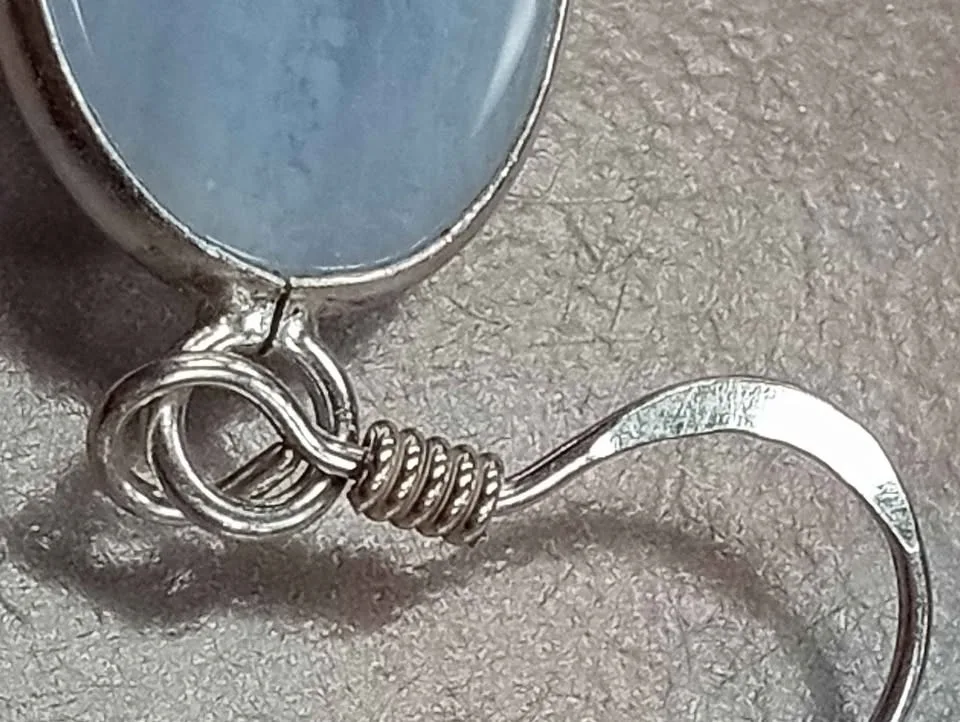 Agate Earrings Pierced Sterling Silver Elements 925 Marked image indicator(6)