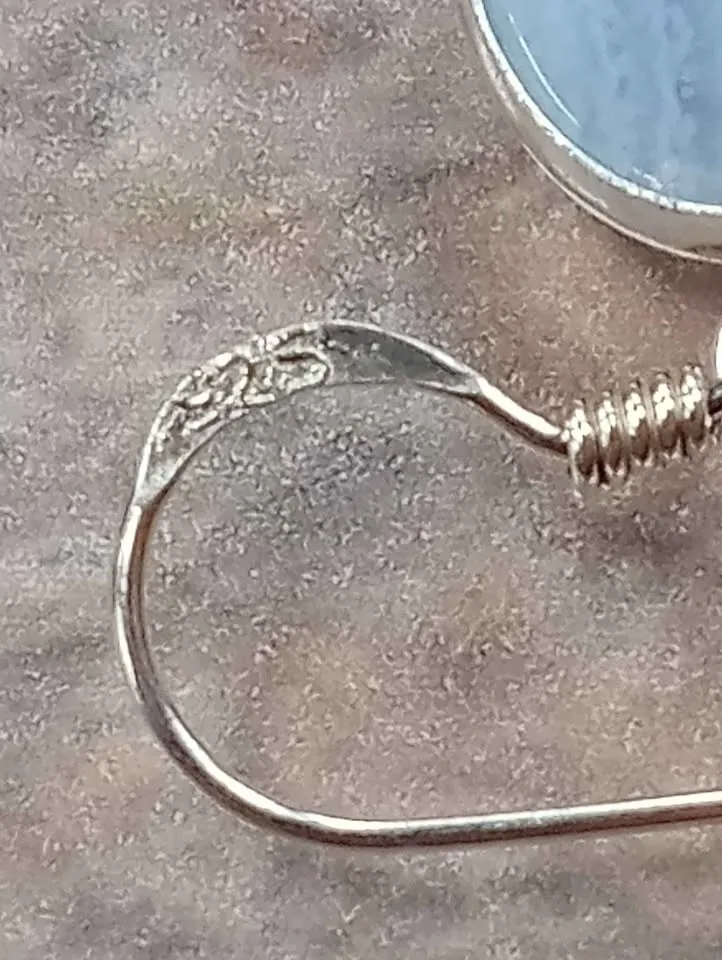 Agate Earrings Pierced Sterling Silver Elements 925 Marked image indicator(9)