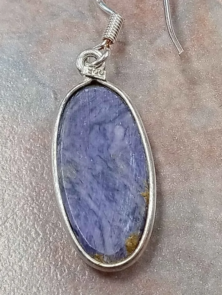 Pair of Pierced Earrings Blue Stone Sterling Silver Marked 925 V image indicator(4)