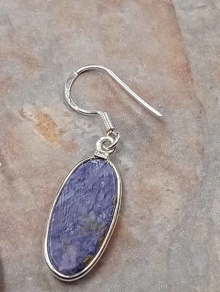 Pair of Pierced Earrings Blue Stone Sterling Silver Marked 925 V image indicator(7)