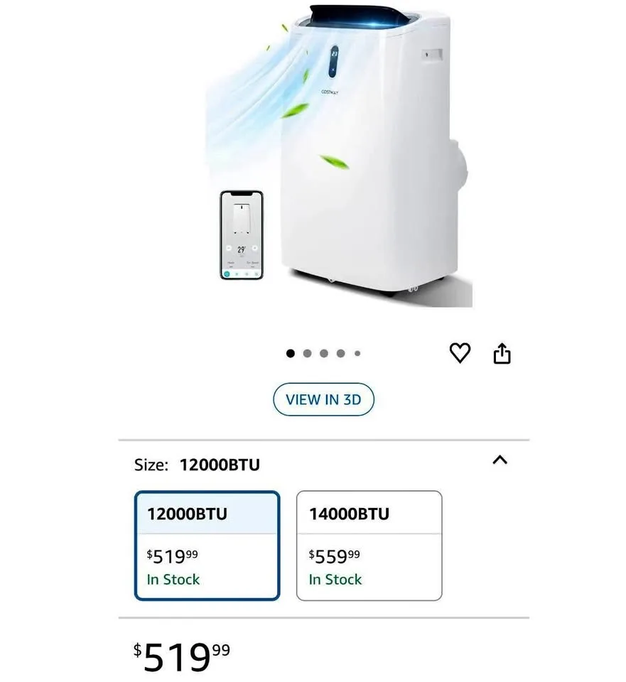 Costway 4-in-1 Heater, AC, Dehumidifier, Fan - App Control