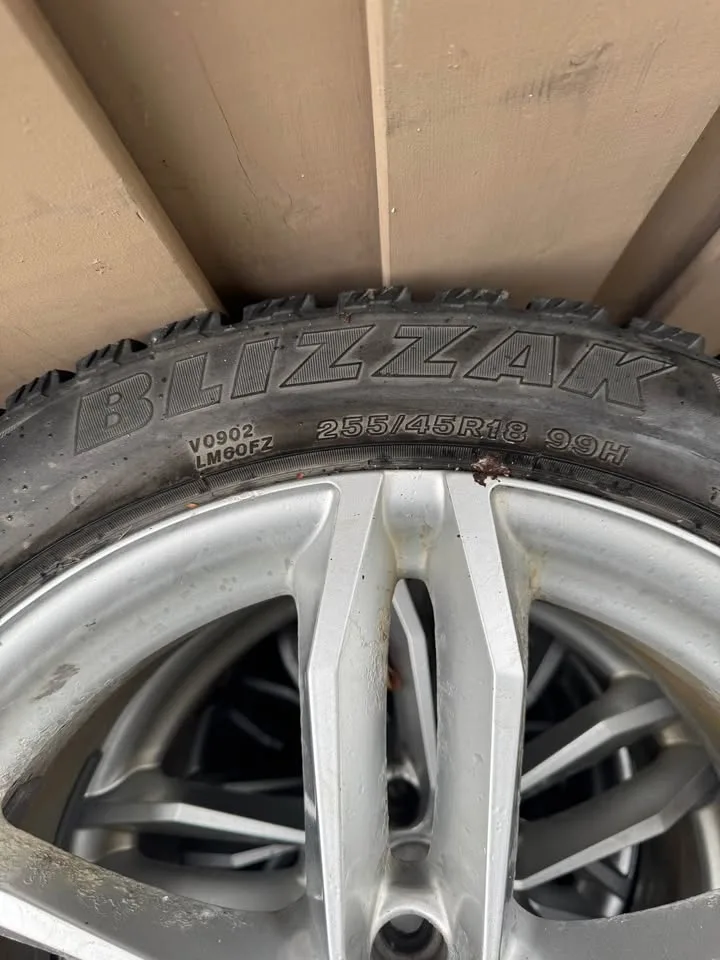 OEM Audi 18” Wheels + Bridgestone Blizzak Winter Tires (255/45R1 image indicator(3)