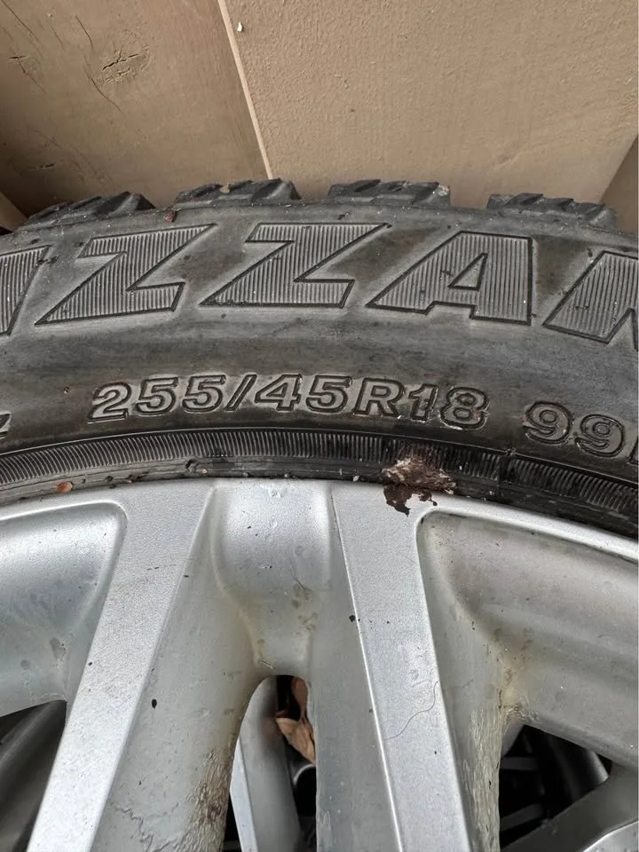 OEM Audi 18” Wheels + Bridgestone Blizzak Winter Tires (255/45R1 image indicator(5)