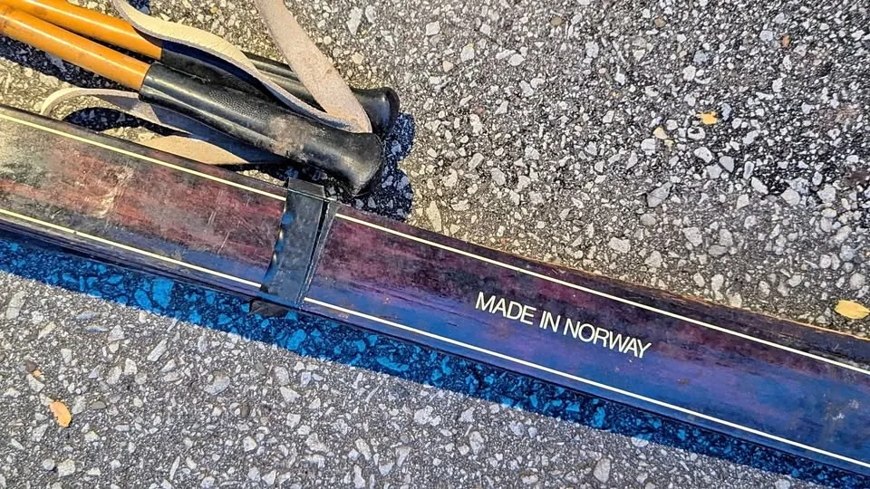 Vintage BONNA Skiis + Bamboo poles