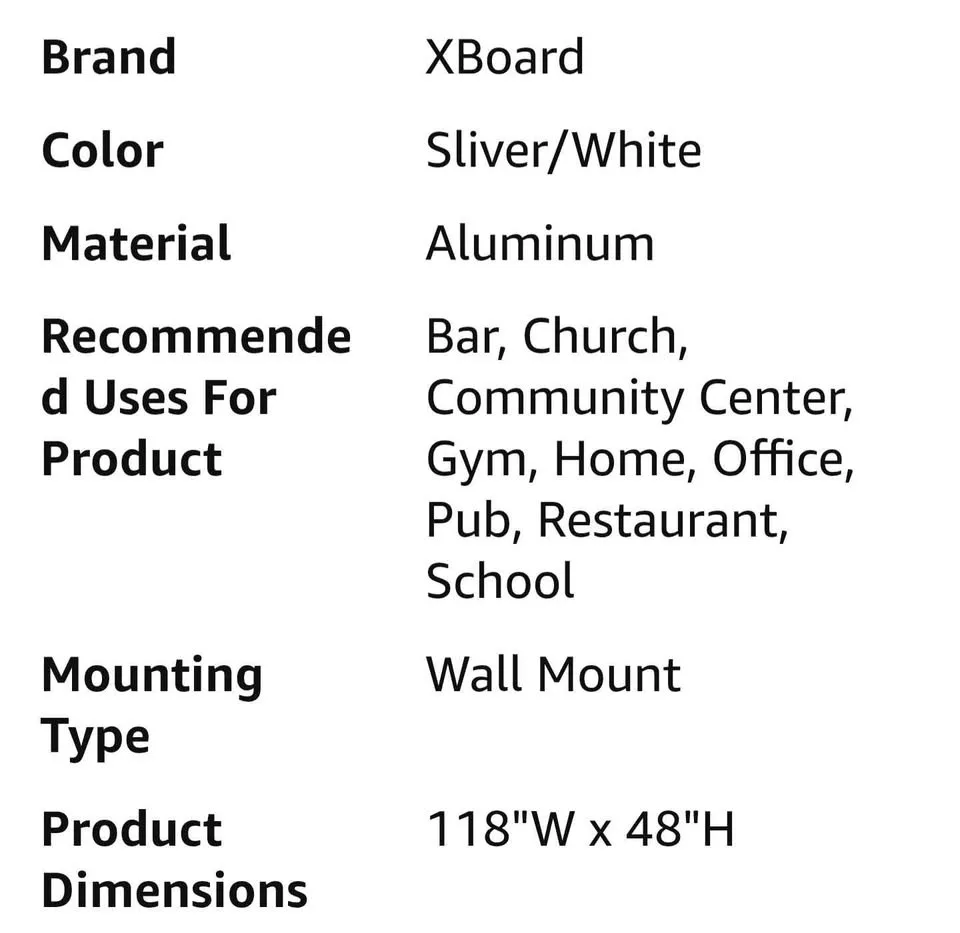 XBoard 118 x 48 Inch Magnetic Dry Erase Board image indicator(8)