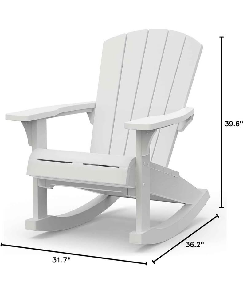Keter Adirondack Rocker Resin Outdoor Furniture Patio Chair - photo 4