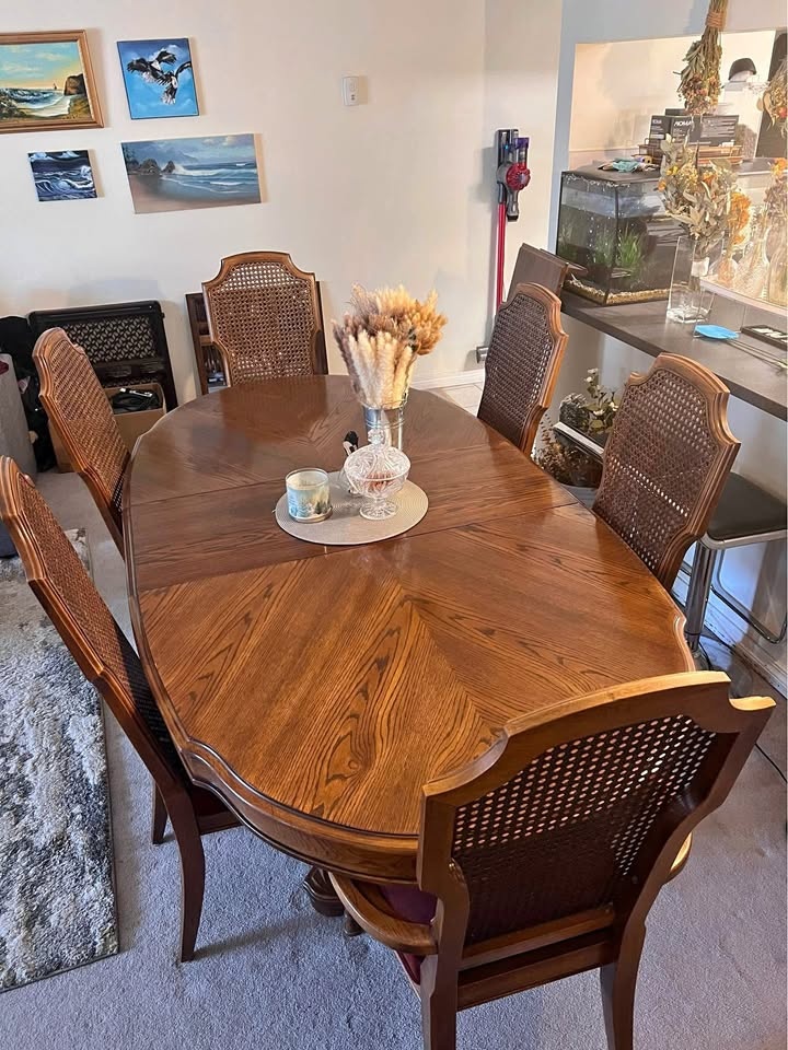 Oak dining table with chairs #CleanOut
