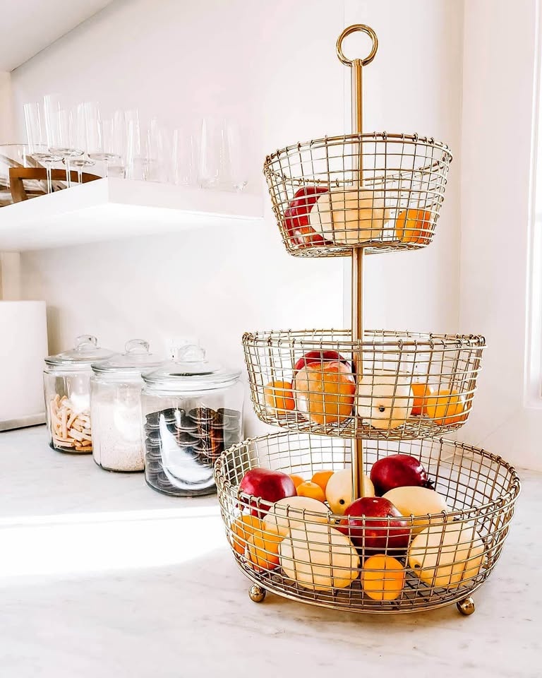 Crate & Barrel 3 Tier Fruit Basket
