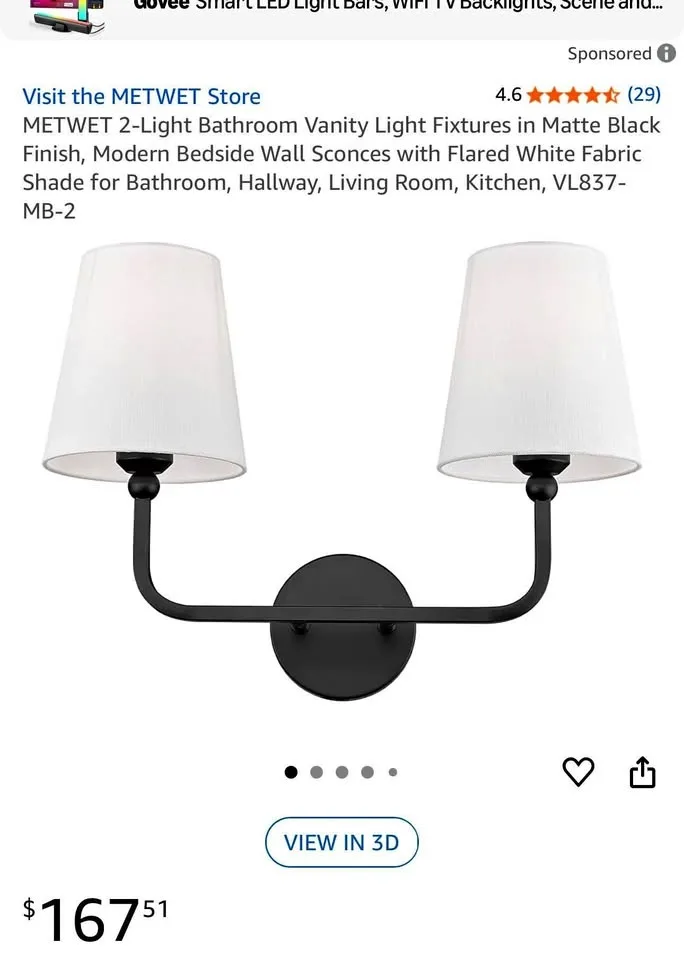2 -light wall sconces