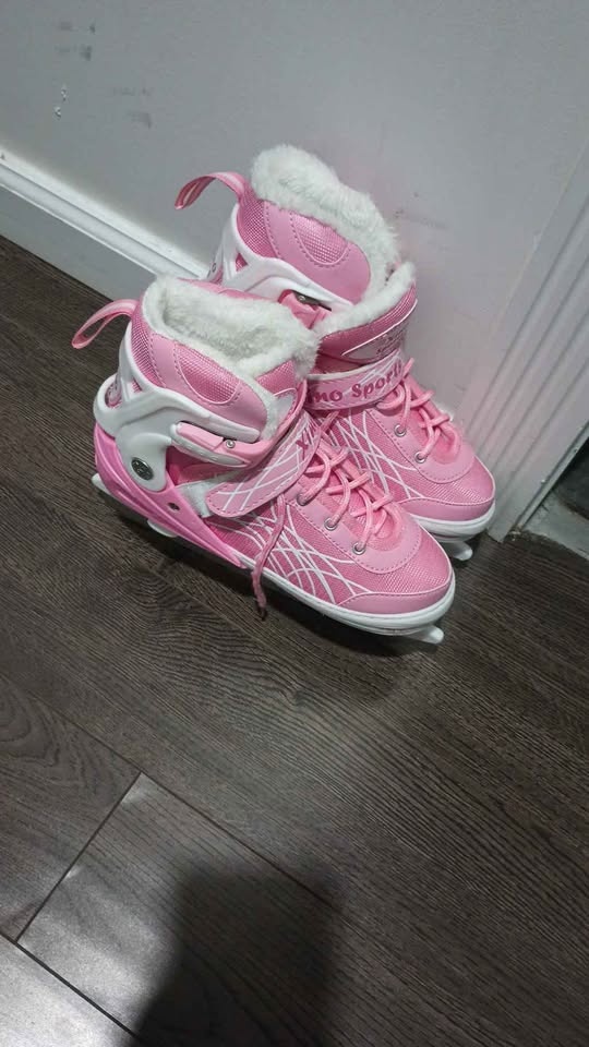 Xino Sports Girls' Adjustable Ice Skates - Size 4-6 - Pink - photo 3