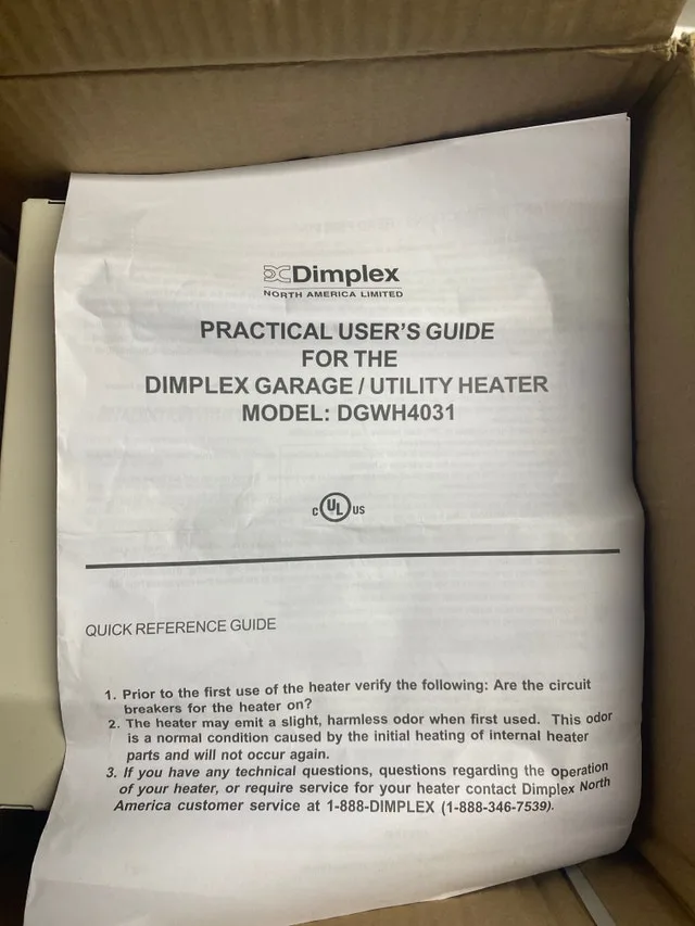 Dimplex garage/workshop heater 240v hard wire image indicator(3)