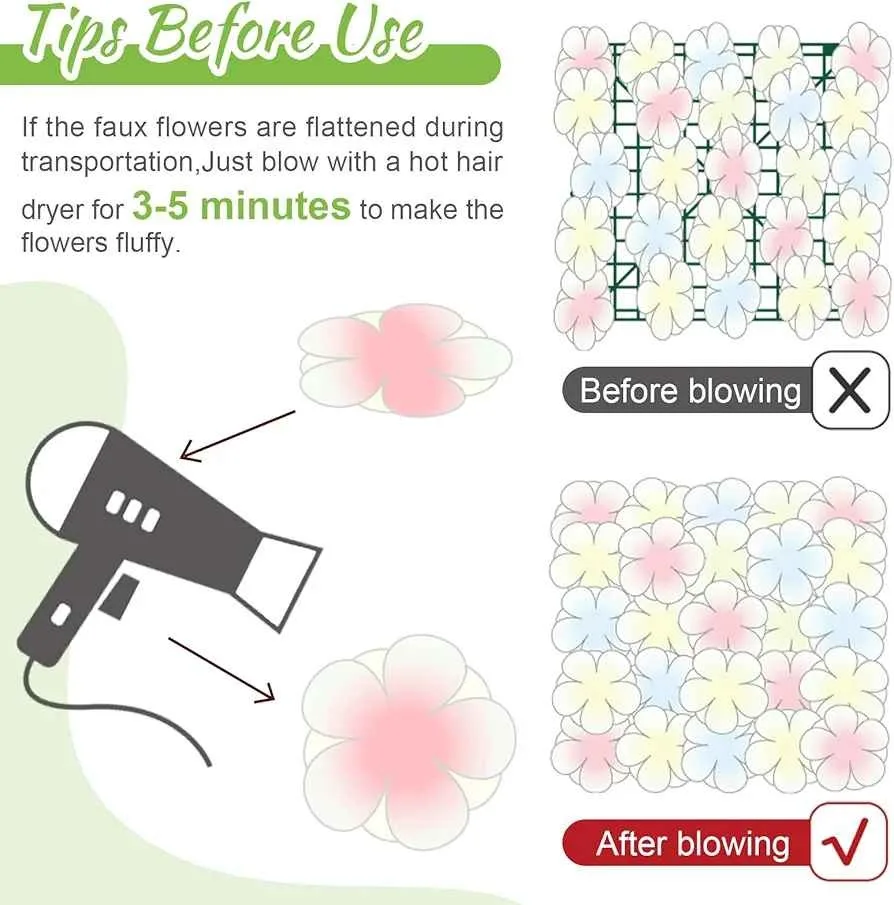 12Pcs White Flower Wall Backdrop Artificial Floral Panels image indicator(5)