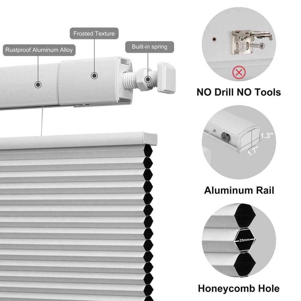 Wireless blackout blind, no drilling or tools required. - photo 4