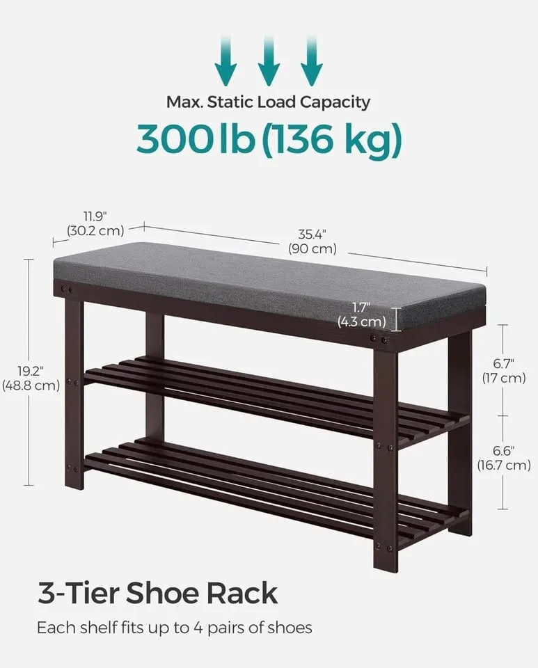 ⭐ NEW SONGMICS Bamboo Shoe Bench – Never Opened Box ⭐ image indicator(4)
