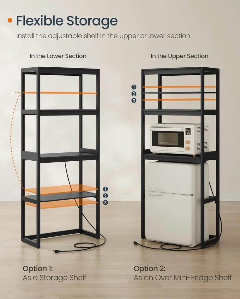 SONGMICS 4-Tier Kitchen Rack w/ Power Outlet – New! image indicator(4)