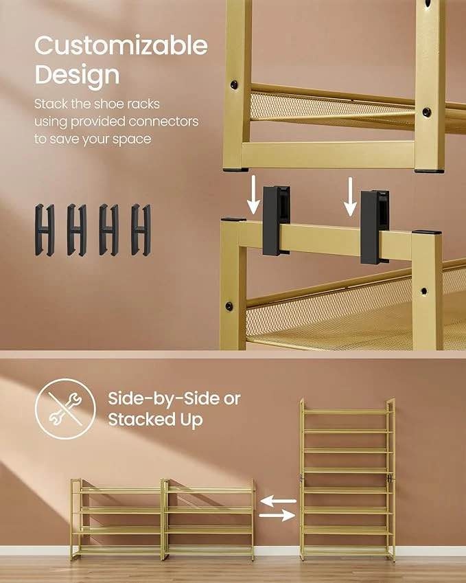 SONGMICS 8-Tier Shoe Rack - Metal Organizer, Set of 2 - photo 5