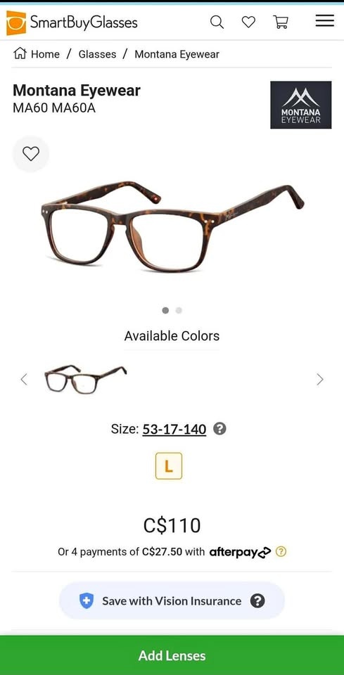 Montana Eye Glasses Frame