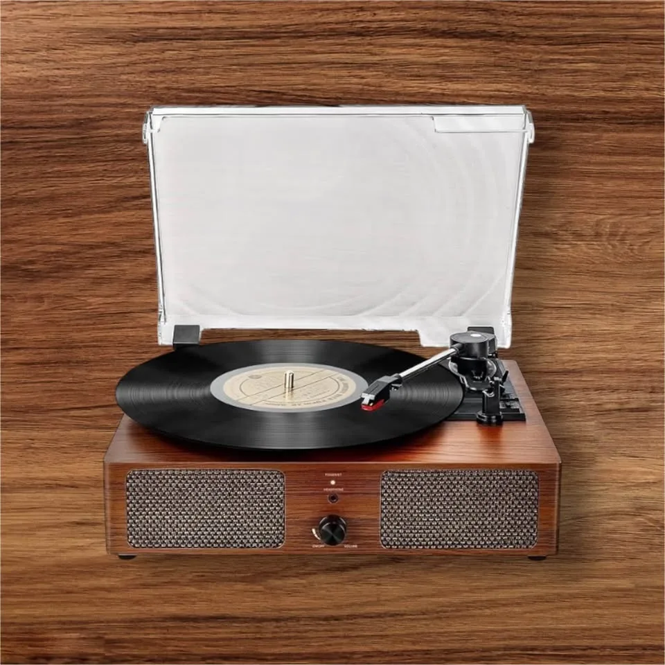 Vinyl Record Player Bluetooth Vintage 3-Speed Portable