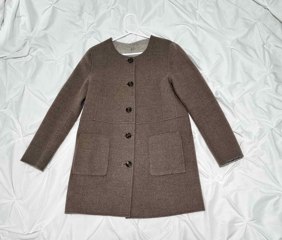 LIKE NEW Massimo Dutti Brown/Gray Reversible Wool Coat
