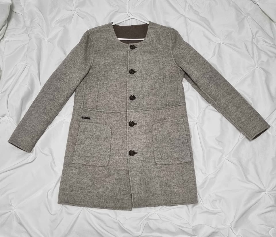 LIKE NEW Massimo Dutti Brown/Gray Reversible Wool Coat - photo 3
