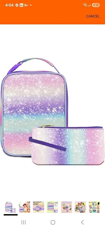 New Girls Lunch Box with SnackBag