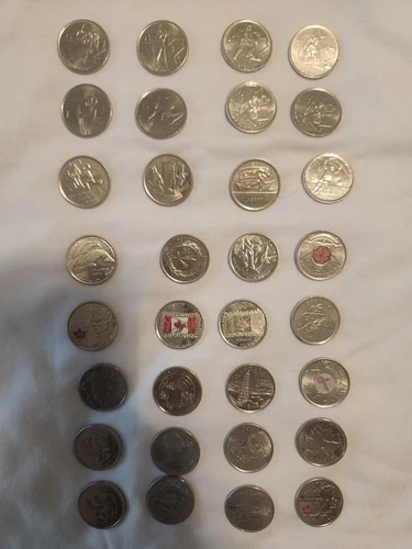 Canadian Conmemorative Quarters Lot 32 Coins - photo 2