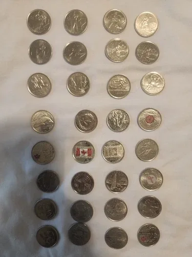 Canadian Conmemorative Quarters Lot 32 Coins image indicator(2)