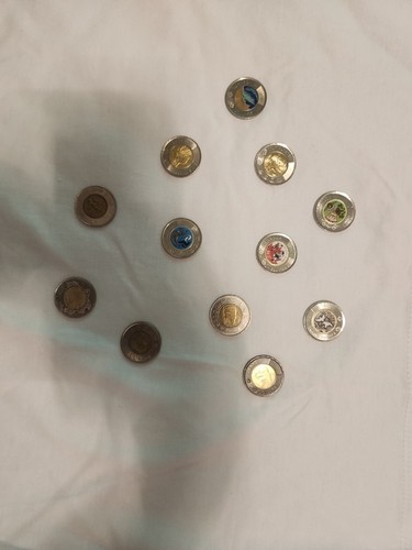 Conmemorative Canadian coins mixed lot 12 Toonies - photo 2