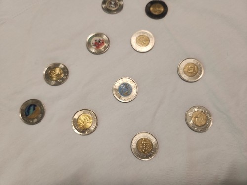 Conmemorative Canadian coins mixed lot 12 Toonies - photo 3