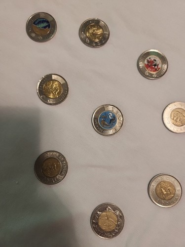 Conmemorative Canadian coins mixed lot 12 Toonies - photo 5