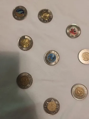 Conmemorative Canadian coins mixed lot 12 Toonies image indicator(5)