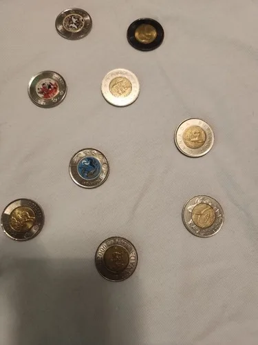 Conmemorative Canadian coins mixed lot 12 Toonies image indicator(7)