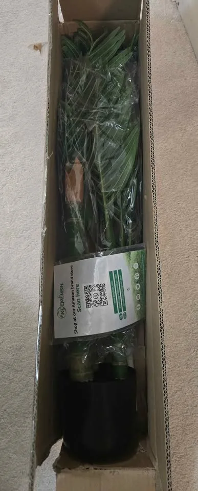 NEW - 4ft Tall Triple Golden Cane Palm Artificial Tree image indicator(7)