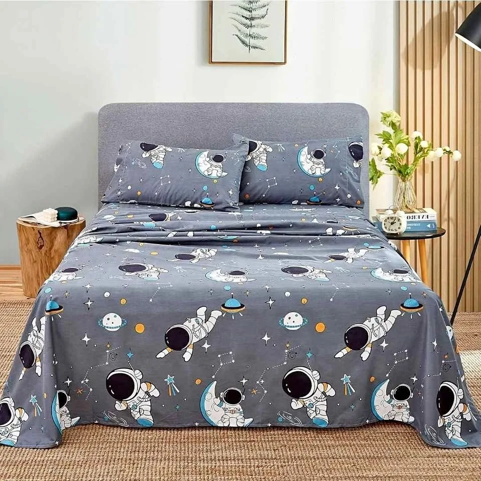 Brand New - 3 Piece Grey Astronaut Toddler Sheet Set