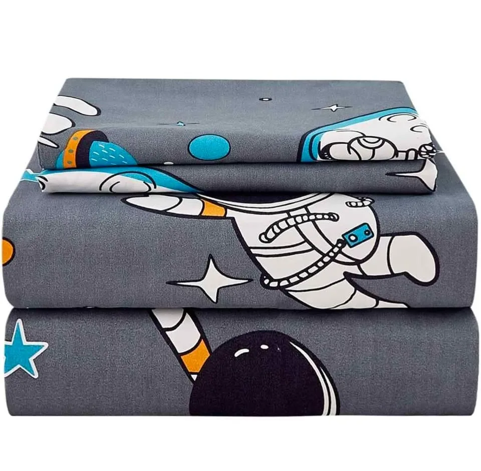 Brand New - 3 Piece Grey Astronaut Toddler Sheet Set image indicator(2)