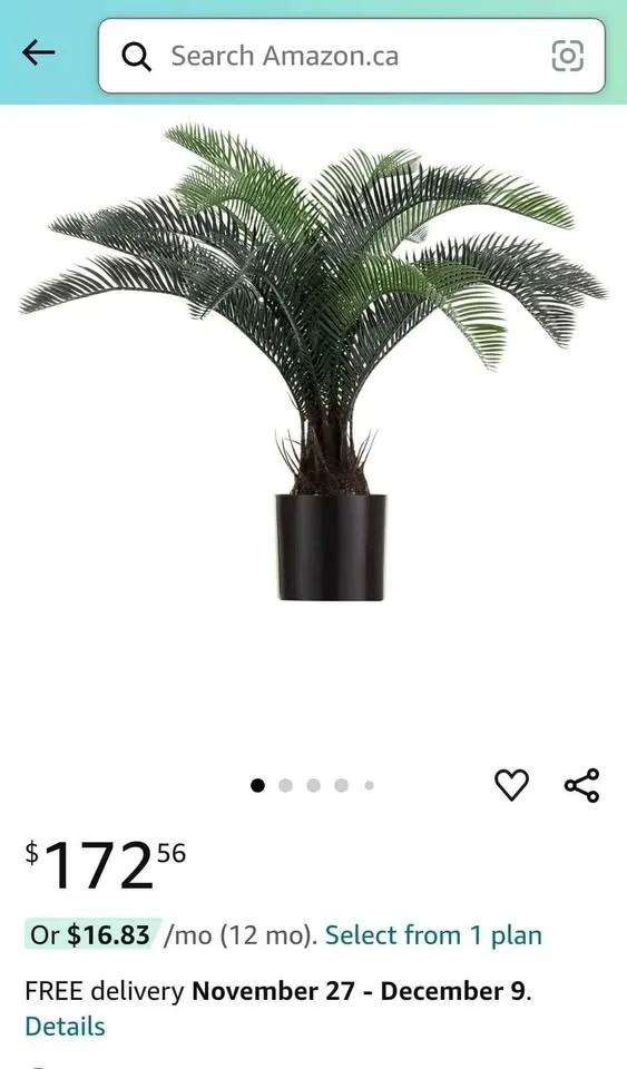 Artificial Cycas Plant(18 Leaves) Fake Revoluta Sago Palm Tree 2 image indicator(2)